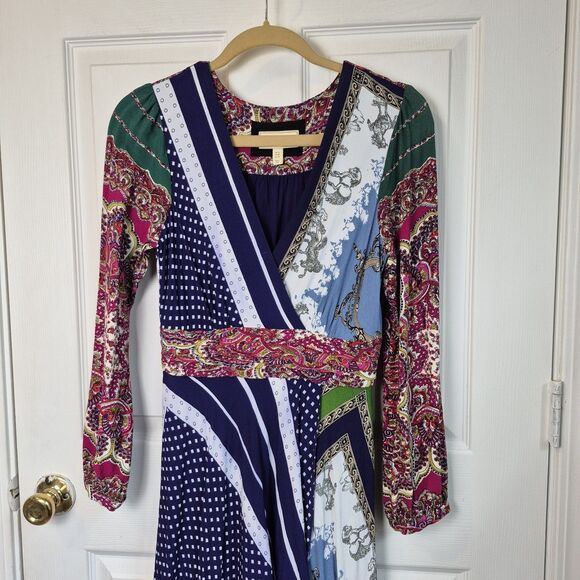 Anthropologie Moulinette Soeurs Size 8 Istanbul Wrap Dress Hankerchief Hem - Picture 2 of 10